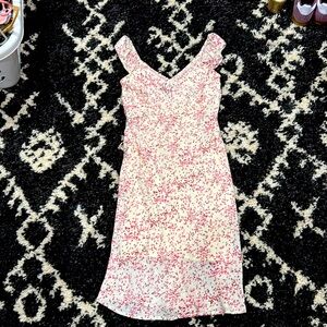 Jonathan Martin white/red/pink spring floral dress